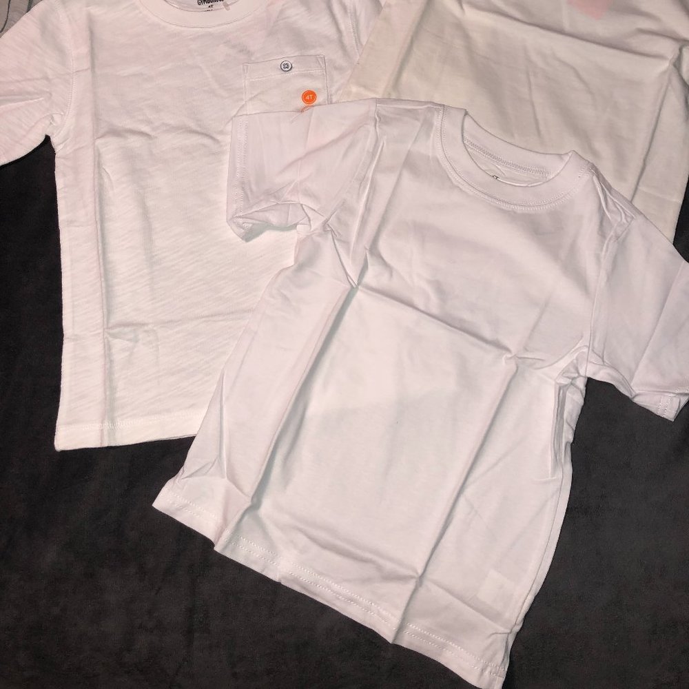 GYMBOREE & CHILDREN's PLACE Boys SS White/Gray/Navy T-Shirts Sz 4T NWT - Picture 2 of 5